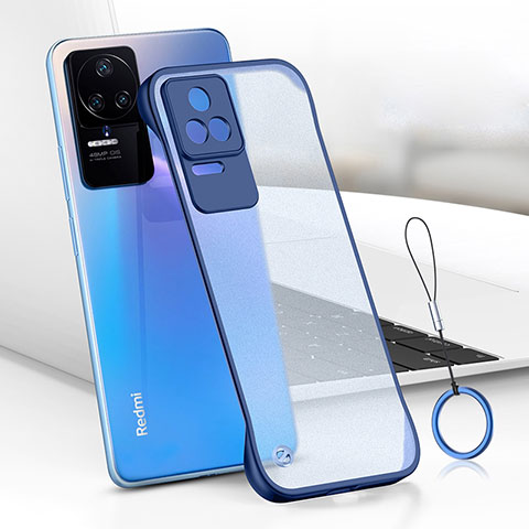 Carcasa Dura Cristal Plastico Funda Rigida Transparente H01 para Xiaomi Redmi K40S 5G Azul