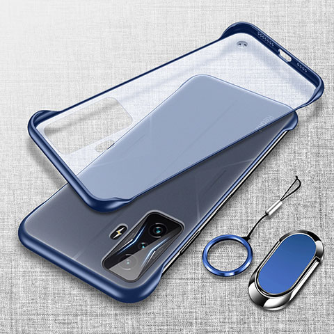 Carcasa Dura Cristal Plastico Funda Rigida Transparente H01 para Xiaomi Redmi K50 Gaming 5G Azul