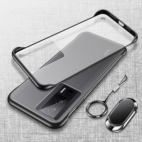 Carcasa Dura Cristal Plastico Funda Rigida Transparente H01 para Xiaomi Redmi K60 5G Negro