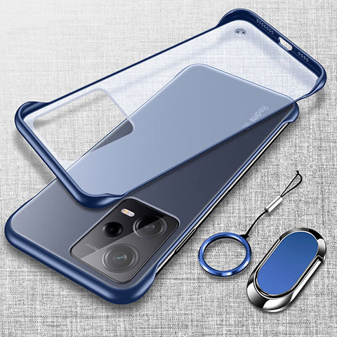 Carcasa Dura Cristal Plastico Funda Rigida Transparente H01 para Xiaomi Redmi Note 12 Pro+ Plus 5G Azul