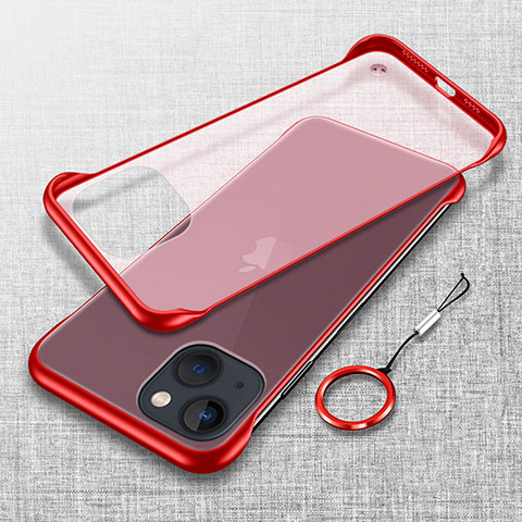 Carcasa Dura Cristal Plastico Funda Rigida Transparente H02 para Apple iPhone 15 Plus Rojo