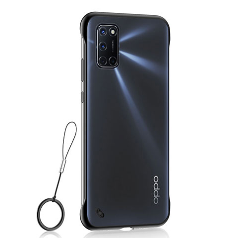 Carcasa Dura Cristal Plastico Funda Rigida Transparente H02 para Oppo A72 Negro