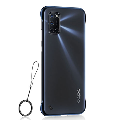 Carcasa Dura Cristal Plastico Funda Rigida Transparente H02 para Oppo A92 Azul