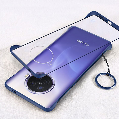 Carcasa Dura Cristal Plastico Funda Rigida Transparente H02 para Oppo Ace2 Azul