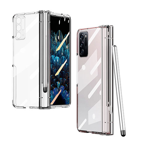 Carcasa Dura Cristal Plastico Funda Rigida Transparente H02 para Oppo Find N 5G Claro