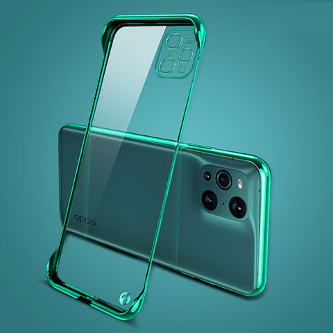 Carcasa Dura Cristal Plastico Funda Rigida Transparente H02 para Oppo Find X3 Pro 5G Verde