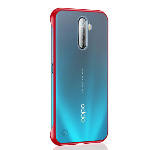 Carcasa Dura Cristal Plastico Funda Rigida Transparente H02 para Oppo Reno Ace Rojo