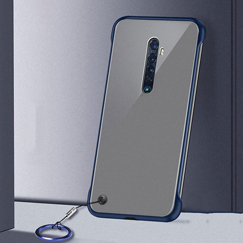 Carcasa Dura Cristal Plastico Funda Rigida Transparente H02 para Oppo Reno2 Azul