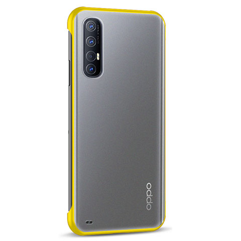 Carcasa Dura Cristal Plastico Funda Rigida Transparente H02 para Oppo Reno3 Pro Amarillo