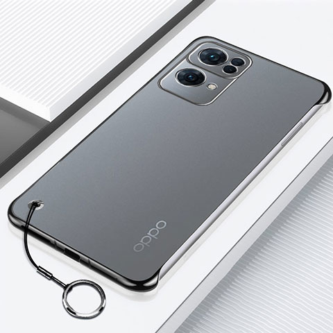 Carcasa Dura Cristal Plastico Funda Rigida Transparente H02 para Oppo Reno7 Pro 5G Negro