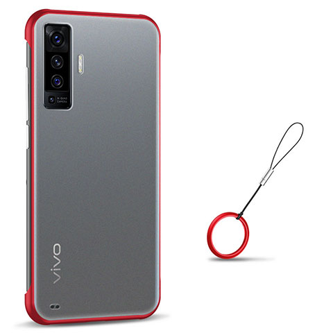 Carcasa Dura Cristal Plastico Funda Rigida Transparente H02 para Vivo X50 5G Rojo