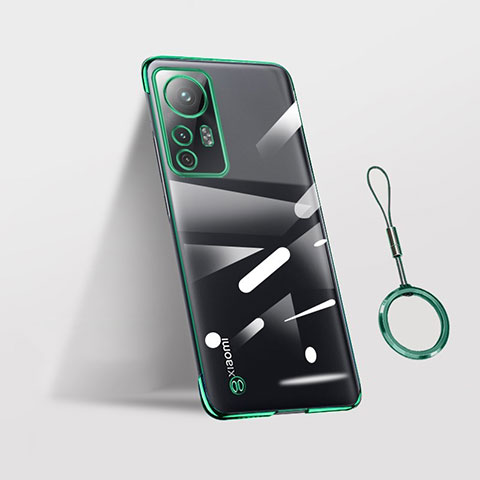 Carcasa Dura Cristal Plastico Funda Rigida Transparente H02 para Xiaomi Mi 12 5G Verde