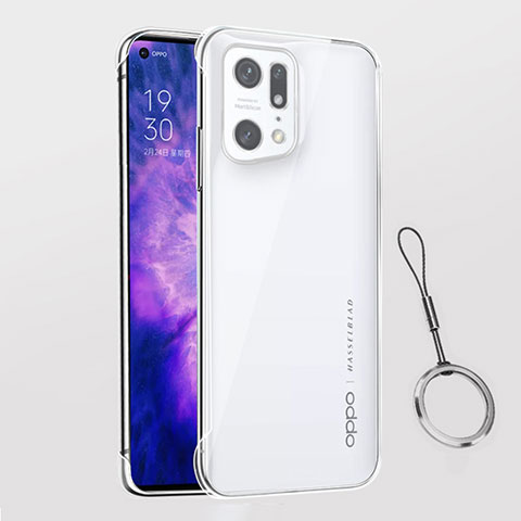 Carcasa Dura Cristal Plastico Funda Rigida Transparente H03 para Oppo Find X5 Pro 5G Claro