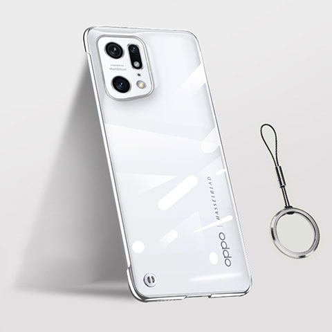 Carcasa Dura Cristal Plastico Funda Rigida Transparente H03 para Oppo Find X5 Pro 5G Plata