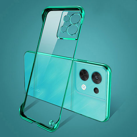 Carcasa Dura Cristal Plastico Funda Rigida Transparente H03 para Oppo Reno8 5G Verde