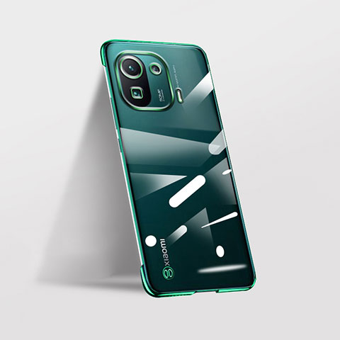 Carcasa Dura Cristal Plastico Funda Rigida Transparente H03 para Xiaomi Mi 11 Pro 5G Verde