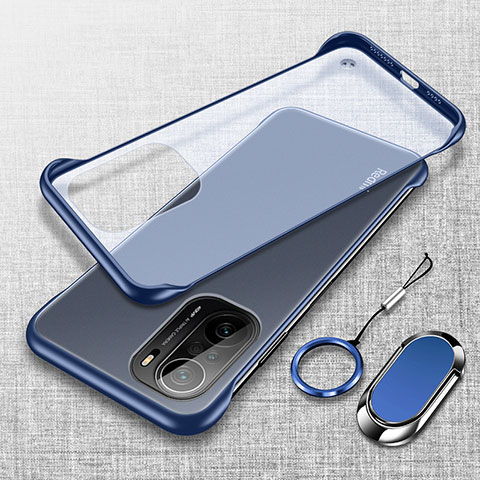 Carcasa Dura Cristal Plastico Funda Rigida Transparente H03 para Xiaomi Redmi K40 5G Azul