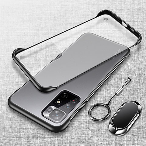 Carcasa Dura Cristal Plastico Funda Rigida Transparente H03 para Xiaomi Redmi Note 11S 5G Negro