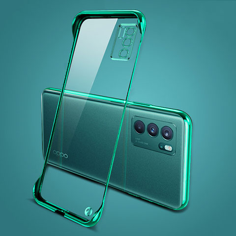 Carcasa Dura Cristal Plastico Funda Rigida Transparente H04 para Oppo Reno6 5G Verde