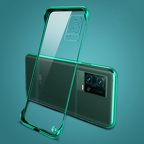 Carcasa Dura Cristal Plastico Funda Rigida Transparente H04 para Vivo iQOO 8 5G Verde