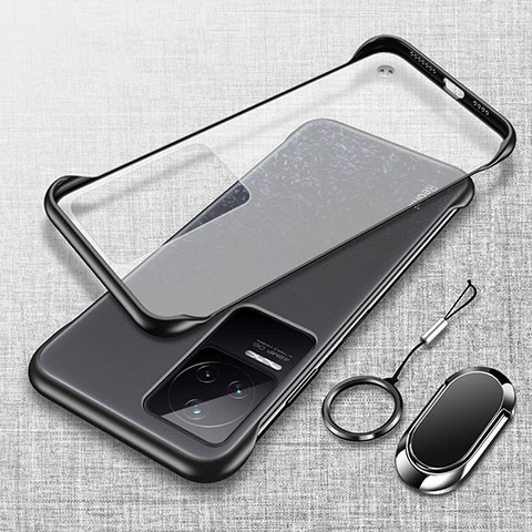 Carcasa Dura Cristal Plastico Funda Rigida Transparente H04 para Xiaomi Redmi K50 5G Negro