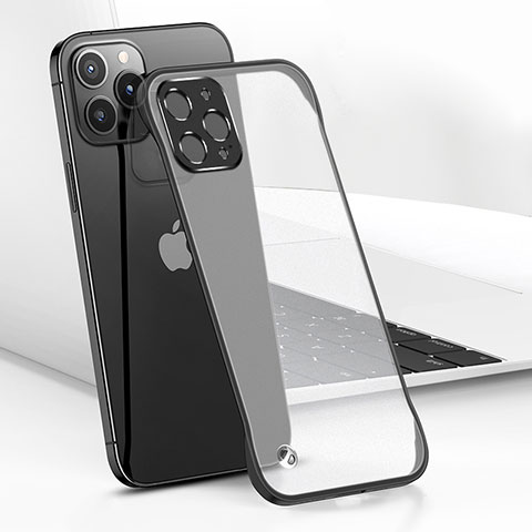 Carcasa Dura Cristal Plastico Funda Rigida Transparente H05 para Apple iPhone 13 Pro Max Negro