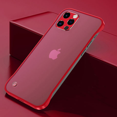 Carcasa Dura Cristal Plastico Funda Rigida Transparente H07 para Apple iPhone 13 Pro Max Rojo