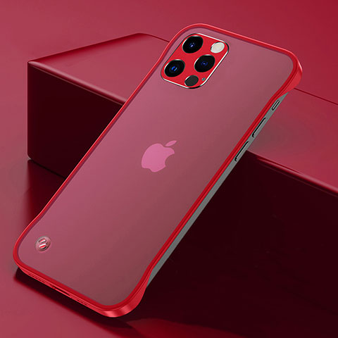 Carcasa Dura Cristal Plastico Funda Rigida Transparente H07 para Apple iPhone 15 Pro Max Rojo