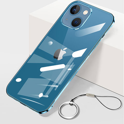 Carcasa Dura Cristal Plastico Funda Rigida Transparente H09 para Apple iPhone 15 Azul