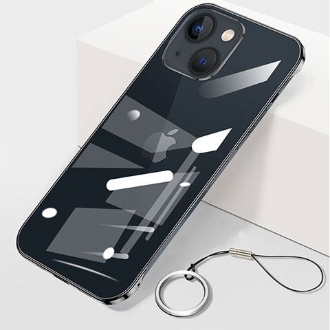 Carcasa Dura Cristal Plastico Funda Rigida Transparente H09 para Apple iPhone 15 Negro