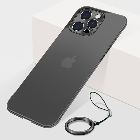 Carcasa Dura Cristal Plastico Funda Rigida Transparente H10 para Apple iPhone 15 Pro Max Negro