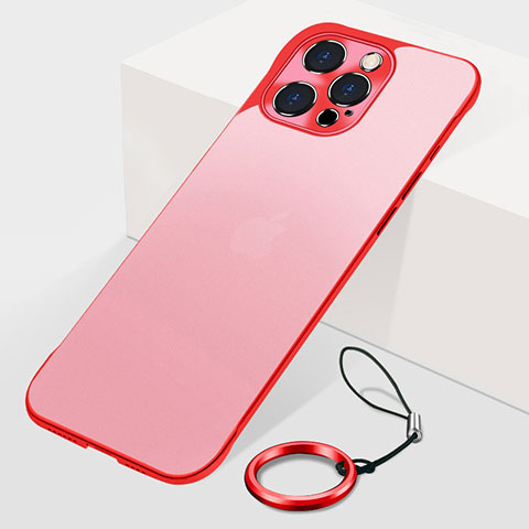 Carcasa Dura Cristal Plastico Funda Rigida Transparente H10 para Apple iPhone 15 Pro Rojo