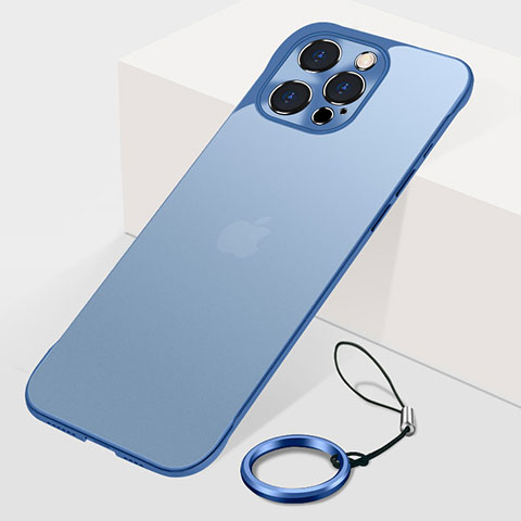 Carcasa Dura Cristal Plastico Funda Rigida Transparente H10 para Apple iPhone 16 Pro Azul