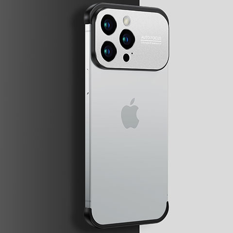 Carcasa Dura Cristal Plastico Funda Rigida Transparente QC3 para Apple iPhone 13 Pro Max Plata