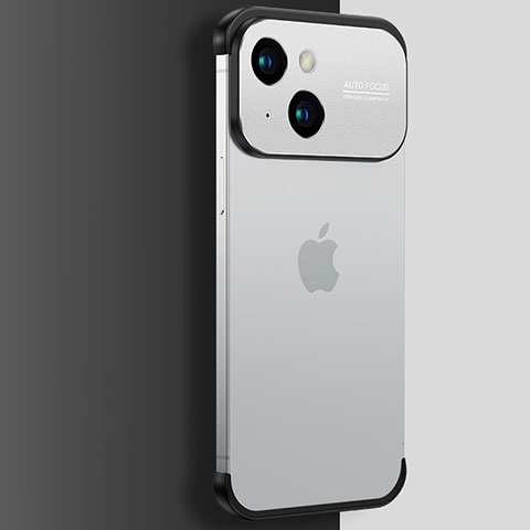 Carcasa Dura Cristal Plastico Funda Rigida Transparente QC3 para Apple iPhone 14 Plata