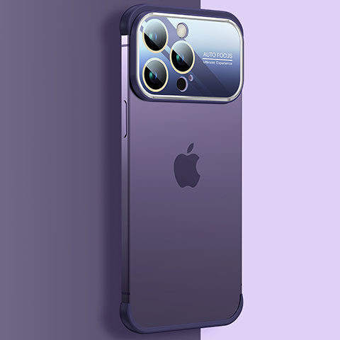 Carcasa Dura Cristal Plastico Funda Rigida Transparente QC4 para Apple iPhone 13 Pro Max Morado