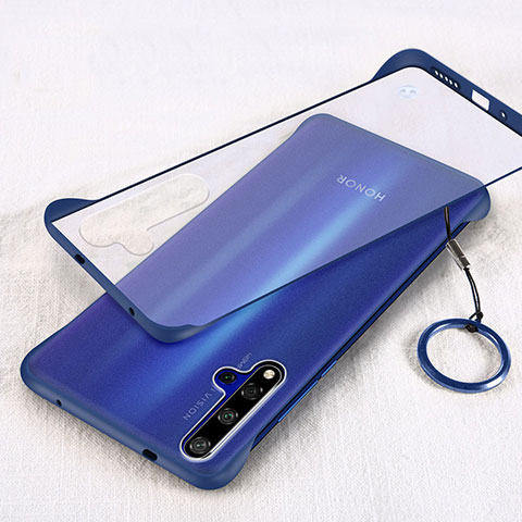 Carcasa Dura Cristal Plastico Funda Rigida Transparente S01 para Huawei Honor 20 Azul