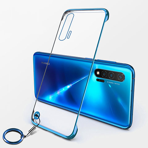 Carcasa Dura Cristal Plastico Funda Rigida Transparente S01 para Huawei Nova 6 Azul