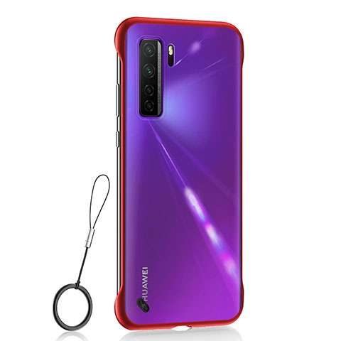 Carcasa Dura Cristal Plastico Funda Rigida Transparente S01 para Huawei Nova 7 SE 5G Rojo