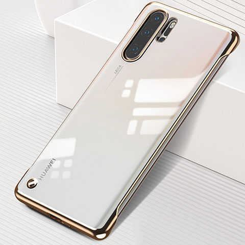 Carcasa Dura Cristal Plastico Funda Rigida Transparente S01 para Huawei P30 Pro New Edition Oro