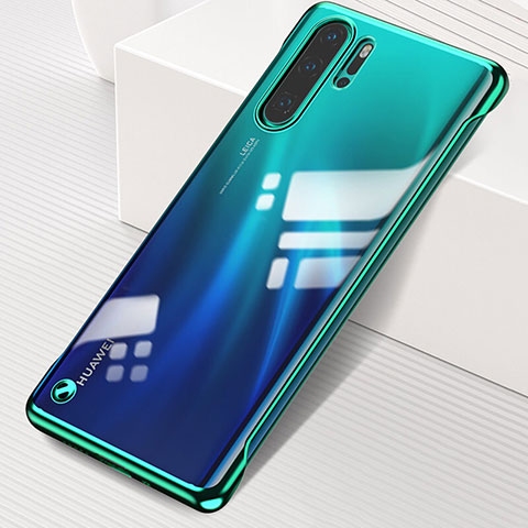 Carcasa Dura Cristal Plastico Funda Rigida Transparente S01 para Huawei P30 Pro Verde