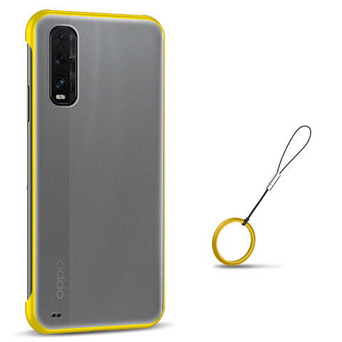 Carcasa Dura Cristal Plastico Funda Rigida Transparente S01 para Oppo Find X2 Amarillo