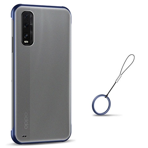 Carcasa Dura Cristal Plastico Funda Rigida Transparente S01 para Oppo Find X2 Azul