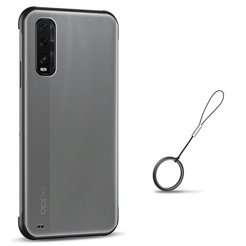 Carcasa Dura Cristal Plastico Funda Rigida Transparente S01 para Oppo Find X2 Negro