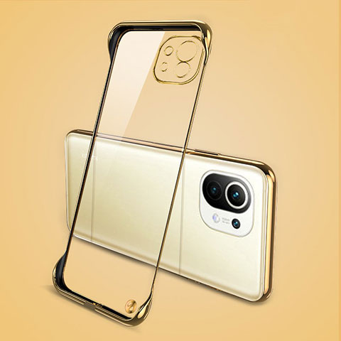 Carcasa Dura Cristal Plastico Funda Rigida Transparente S01 para Xiaomi Mi 11 Lite 5G NE Oro