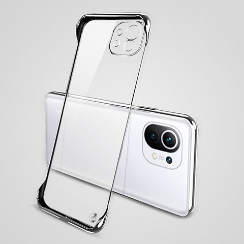 Carcasa Dura Cristal Plastico Funda Rigida Transparente S01 para Xiaomi Mi 11 Lite 5G NE Plata