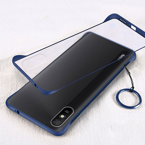 Carcasa Dura Cristal Plastico Funda Rigida Transparente S01 para Xiaomi Redmi 9A Azul