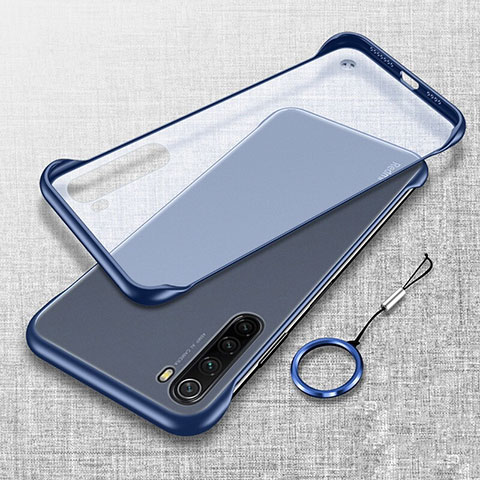 Carcasa Dura Cristal Plastico Funda Rigida Transparente S01 para Xiaomi Redmi Note 8 (2021) Azul