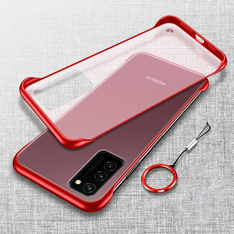 Carcasa Dura Cristal Plastico Funda Rigida Transparente S02 para Huawei Honor View 30 Pro 5G Rojo