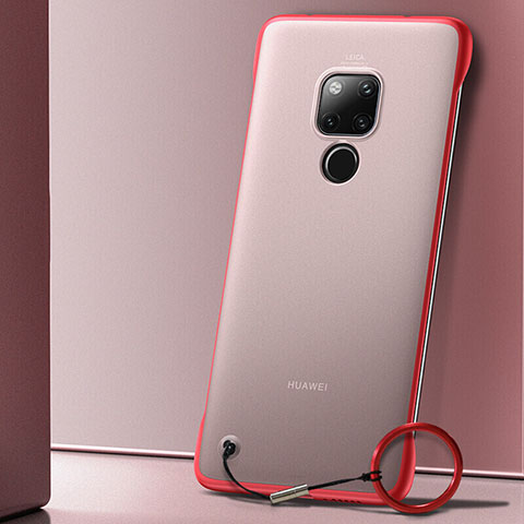 Carcasa Dura Cristal Plastico Funda Rigida Transparente S02 para Huawei Mate 20 X 5G Rojo